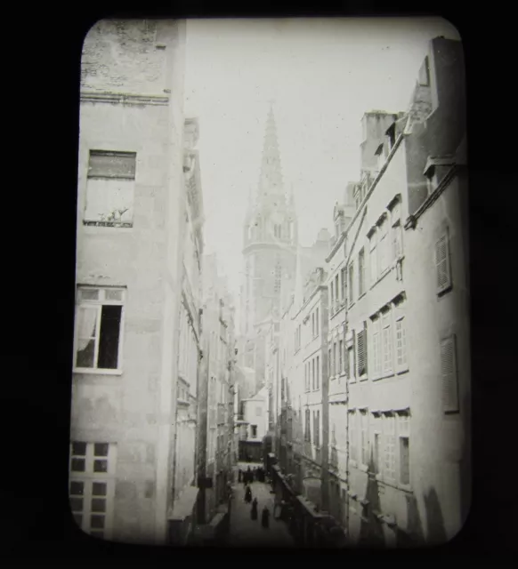 Glass Magic Lantern Slide ST MALO C1900 FRANCE