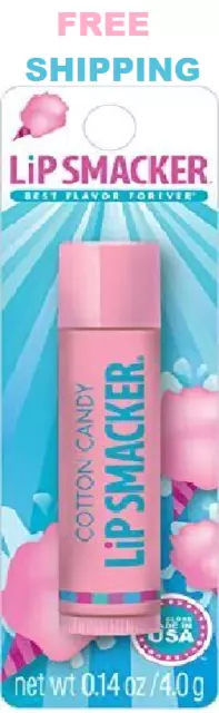 Lip Smacker Moisturizing Flavored Lip Balm, Cotton Candy Flavor, Clear, 0.14 oz
