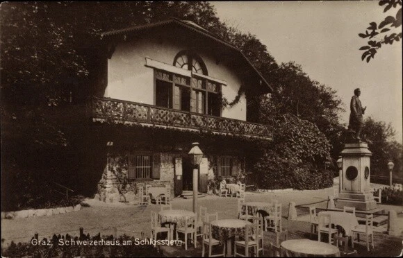 Ak Graz Steiermark, Schweizerhaus am Schlossberg, Denkmal - 10110738