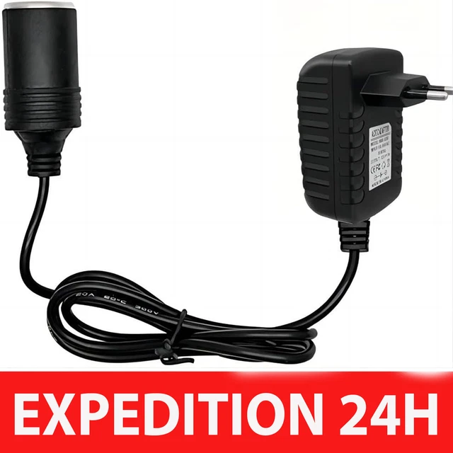 Adaptateur Mâle Allume-Cigare 2 Pcs - Prise 12V-24V 15A Avec Fusible, Fils Et Interrupteur ON/OFF Pour Voiture, Camion, Camping-Car