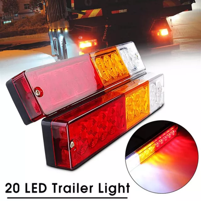 20 LED Tail Light Car Truck Trailer Stop Rear Reverse Turn Indicator LampsWK SN❤