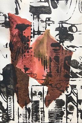 Alde Yvette gouache sur papier signée art abstrait abstraction école de Paris 