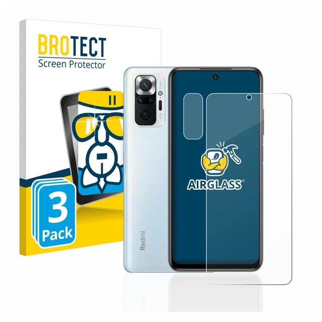 3x BROTECT Panzerglasfolie für Xiaomi Redmi Note 10 Pro (Display+Kamera) Schutz