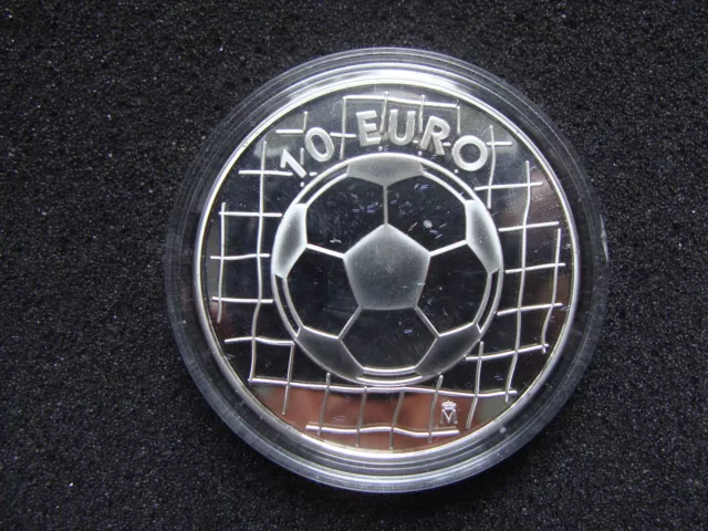 10 EURO Silbergedenkmünze Spanien 2002, Fußball-WM, PP, gekapselt, Sammlerstück