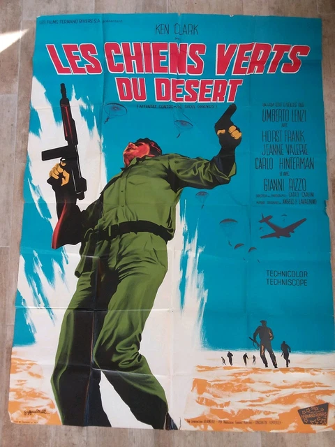 Affiche Cinéma Originale :1960/LES CHIENS VERTS DU DESERT/120x160