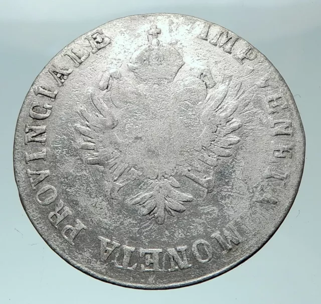 1801 ITALY VENICE Austrian Rule Antique Genuine Old Silver 2 Lire Coin i81504 2