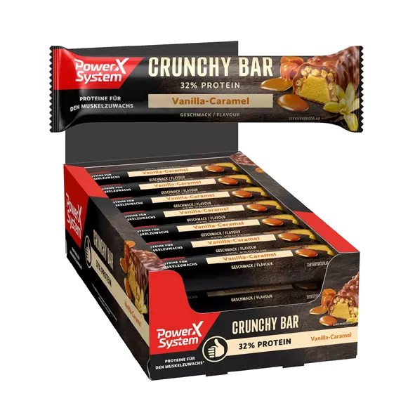 Power System Bar croccante vaniglia caramello, 45 g, confezione da 21