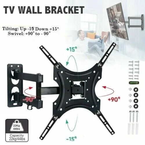 LCD LED Corner TV Wall Bracket 32 40 43 50 55 inches Tilting Swivel Universal UK 3