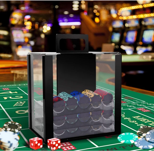 GSE1,000pcs Poker Chip Cases,Casino Grade Chips Carrier with 10 Poker Chip Trays