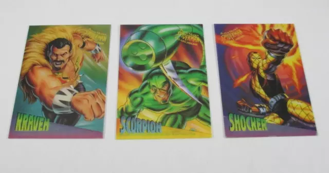 1995 Fleer Ultra Spider-Man Trading Cards Lot of 3 ClearChrome Cards #4 #7 #8