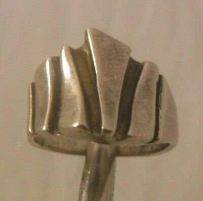 Abstract MCM Sterling Silver Ring Gerald Stinn Modernist Mid-Century sz 6.5 NICE