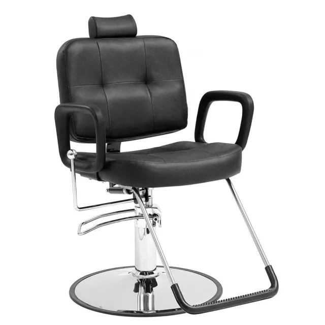 VEVOR Chaise de Coiffeur Inclinable 90°-125° Fauteuil Salon Coiffure Hydraulique 2