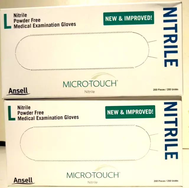 400 Nitrile Gloves Large Micro-Touch Powder Free Medical Examination 6034303