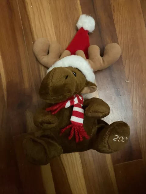 Sears Charity 2005 Christmas Plush Kris the Moose Bean Bag Toy 8 Inch No Tag