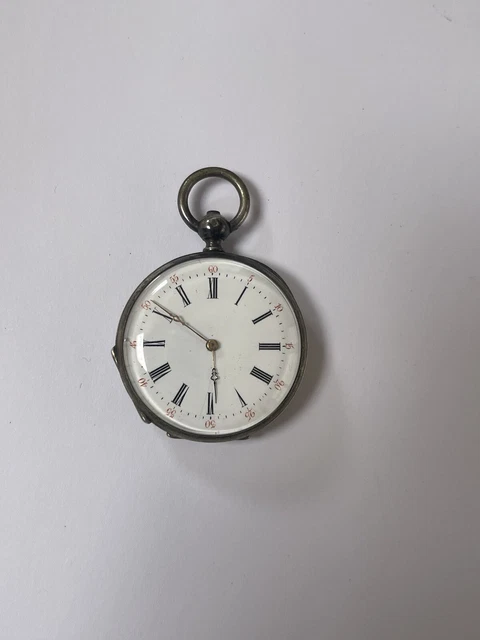 Montre De Poche Homme En Argent Massif Du 19ème Siècle - Remontoir à Clé, Mouvement Mécanique Manuel, Occasion