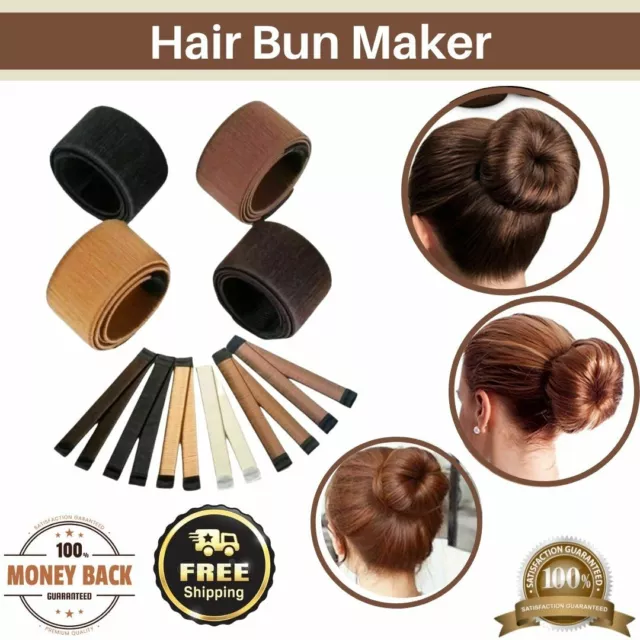 French Magic Donut Twist Hair Bun Maker DIY Bands Easy Styling Snap Tool Former