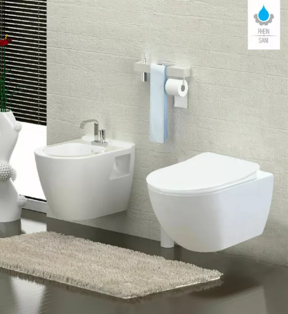 Spülrandloses Taharet Dusch WC inkl. Armatur + Sitz Toilette mit Bidet Funktion 2