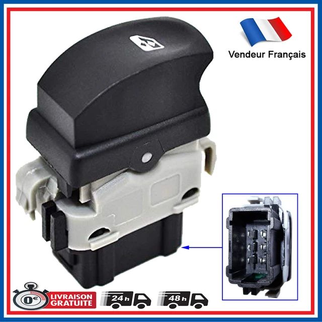 Interrupteur De Lève-vitre Avant Gauche Pour Renault Safrane Phase 2 - Réf. 7700412747 - Occasion En Bon état (garantie 24 Mois)