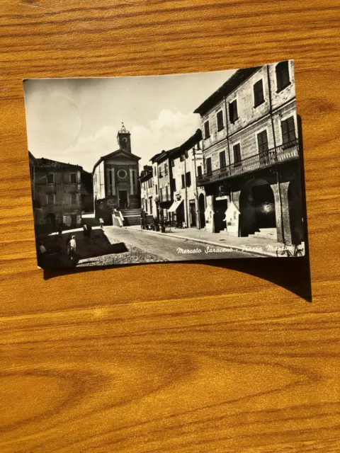 Cartolina Mercato Saraceno Piazza Mazzini Viaggiata 1955 Oo