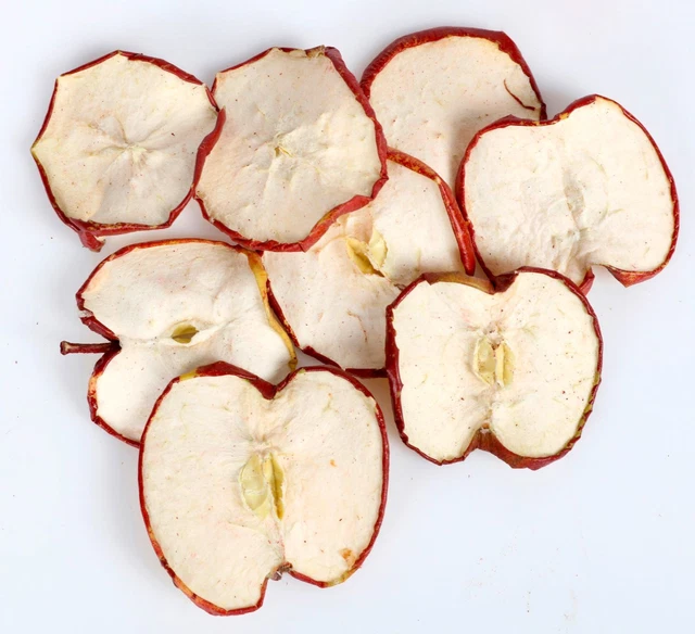 8X Apfelscheiben Rojo Disecadas Para Decoración Manzana Discos Natural de Mesa