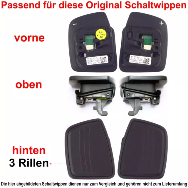 Schaltwippen Shift Paddles passt zu Audi A3 S3 (8V, 8Y) A4 S4 (B9) Alu Schwarz 2