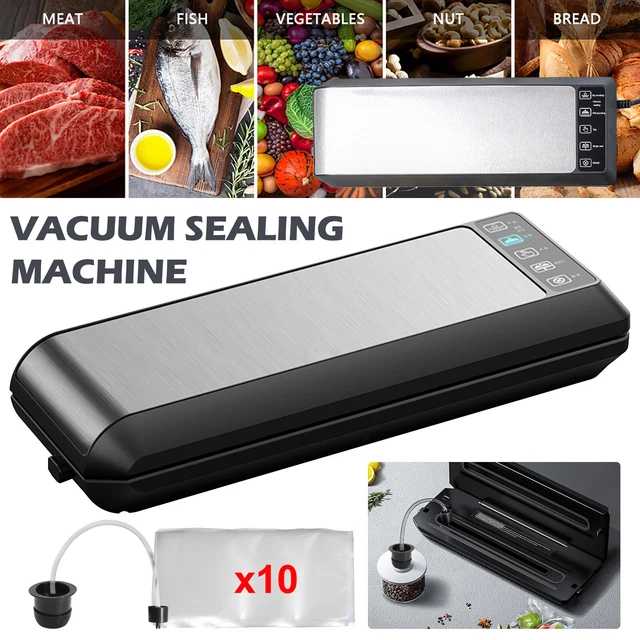 Vakuumiergerät Folienschweißgerät Lebensmittel Vakuumierer Maschine + 10 Beutel