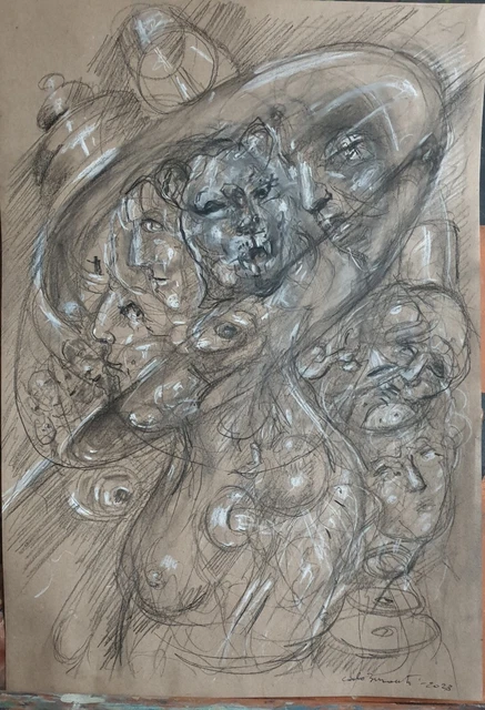 PSICO FUNGO disegno carboncino di BISSANTI CARLO