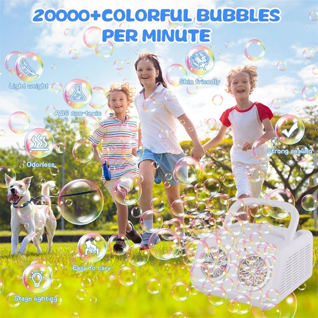 Bubble Machine Automatic Bubble Maker Blower 20000+ Bubbles Battery USB Powered