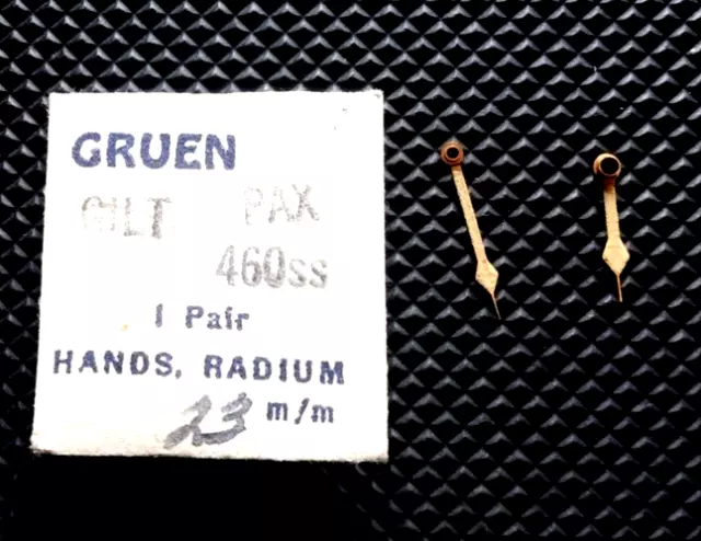 Gruen 460SS Watch Hands Gilt Pax Radium One Pair Genuine 460ss Gruen Watch Part