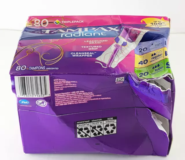 Tampax Radiant Tampons Trio Paquet,Lumière / Coupe / Super Capacité D'Absorption 3