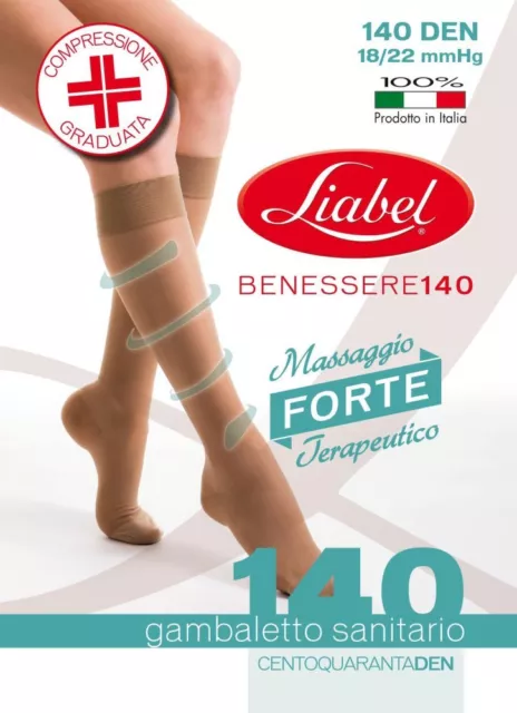 Gambaletti riposanti den 140 denari donna compressione forte mmHg 18/22 Liabel