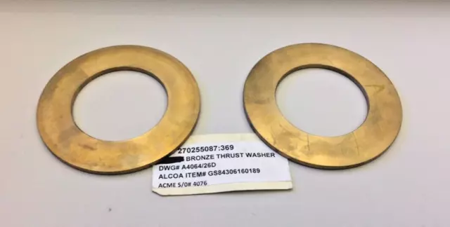 Alcoa GS84306160189 Thrust Washer Bronze 3.5 OD X 2.06 ID X .13" W (Pack of 2)