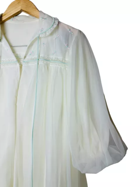 Vintage Gotham Lingerie Silky Nylon Peignoir Nightgown Robe Cottage Size Small 3
