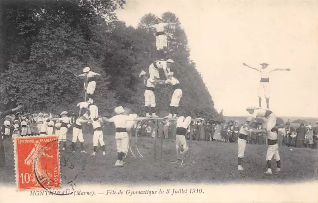 Cpa 51 Montmirail Gymnastics Party July 3, 1910