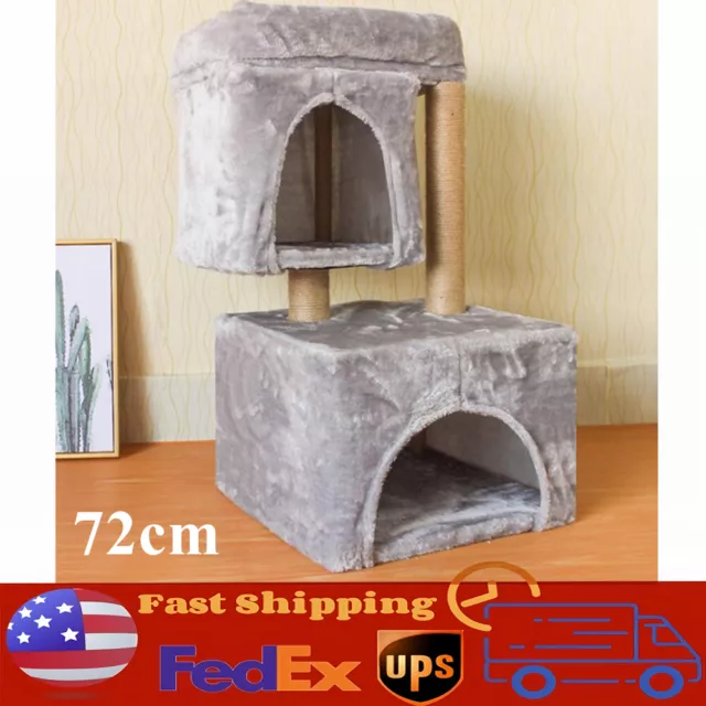 28" Cat Tree Tower Condo Bed Furniture Scratching Post Pet Tree Kitty Play House