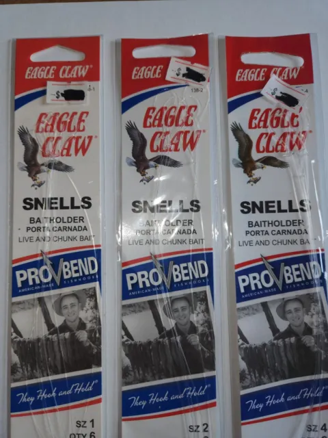 6-PACK (36 SNELLED Bait Hooks) PLAIN SHANK Eagle Claw 031 size 12 FREE  SHIPPING $13.95 - PicClick