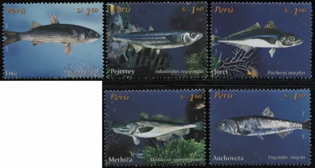 Peru 2004 "Meeresfische" Tiere Fische, MiNr  1917-1921 ** MNH