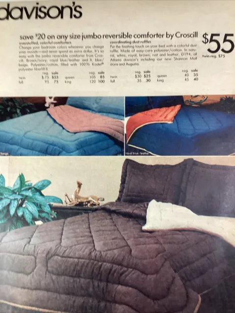 Atlanta GA Print Article 1980 AJC Davison’s Comforter Croscill Overstuffed