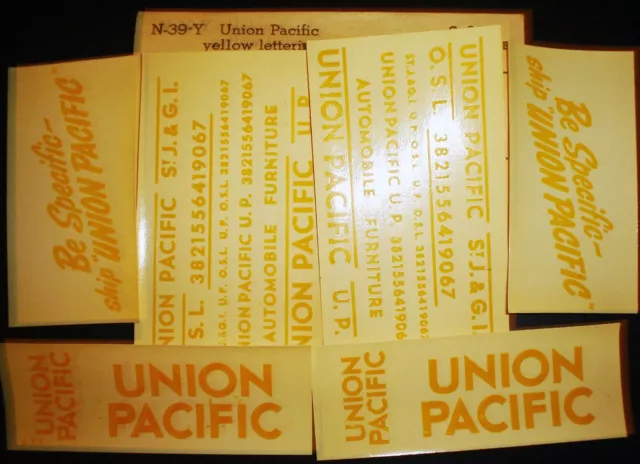 Champ, Union Pacific Rr, Uprr,  Road Name Set, O Scale Decals, N-39Y