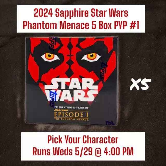 YADDLE 2024 TOPPS Chrome Sapphire Star Wars PM 5 Box 1 0.99 PicClick