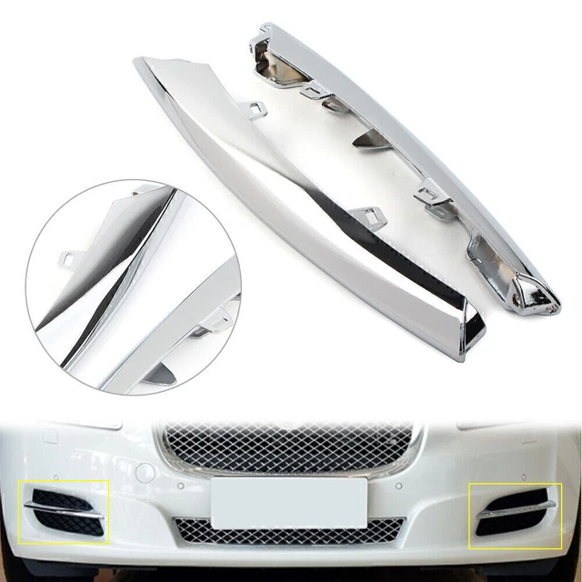 Pair Front Side Grille Chrome Molding Trim Fit For JAGUAR XJ 2010 -2015