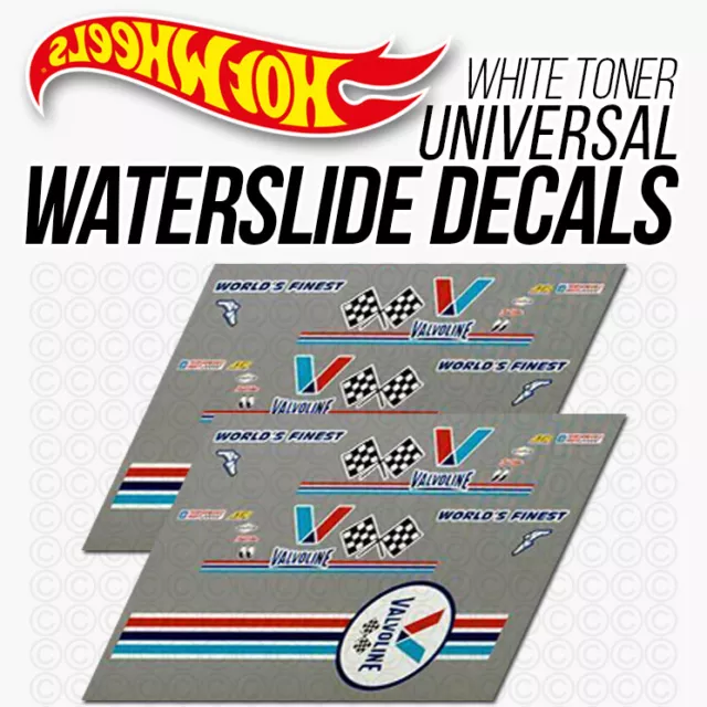 1/64 Scale VALVOLINE Custom White Toner Universal WaterSlide Decal Hot Wheels