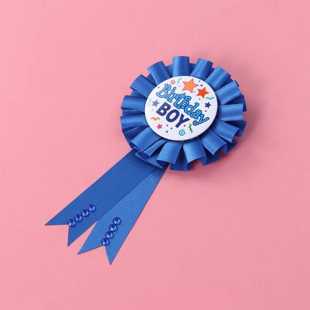 Cinta de cumpleaños niño premio insignia ducha alfiler broche divertido suministros de fiesta para