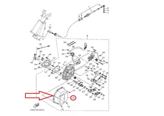 Yamaha VX CRUISER 19-2022 COVER F3Y-6143J-00 Steuerkabel Marinejet Teile