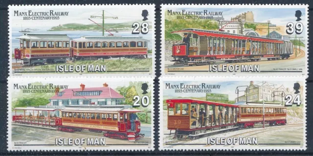 [BIN347] Isle of Man 1993 Trains good set of stamps very fine MNH