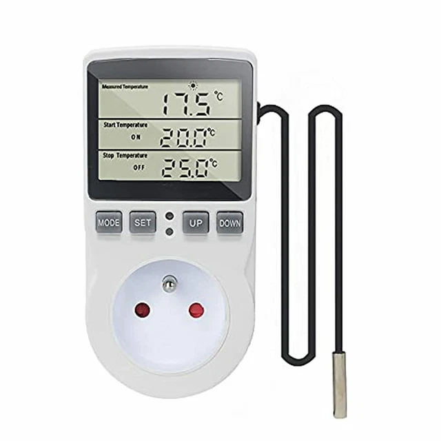 KETOTEK Prise Thermostat Regulateur de Température Numérique Chauffage Refroid