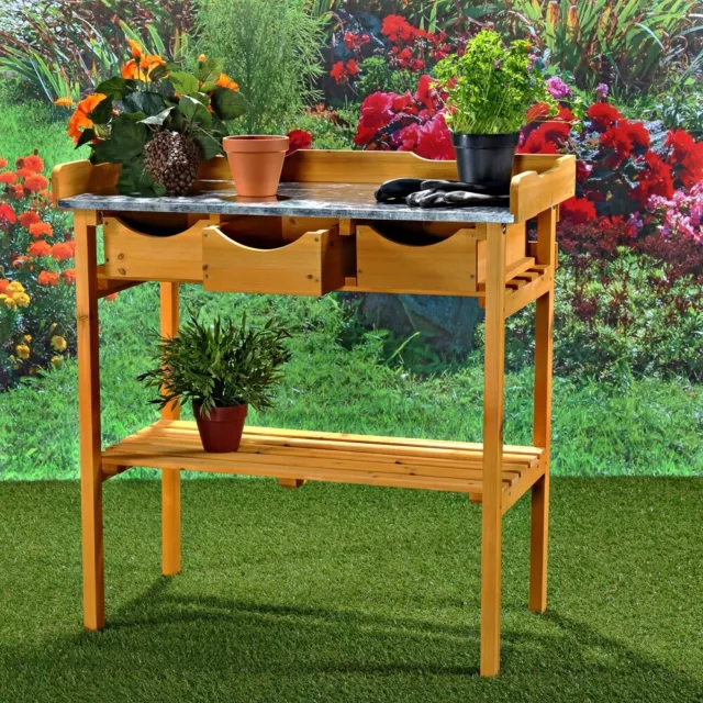 Pflanztisch Gartenarbeitstisch Blumentisch Pflanzregal Beistelltisch Holztisch