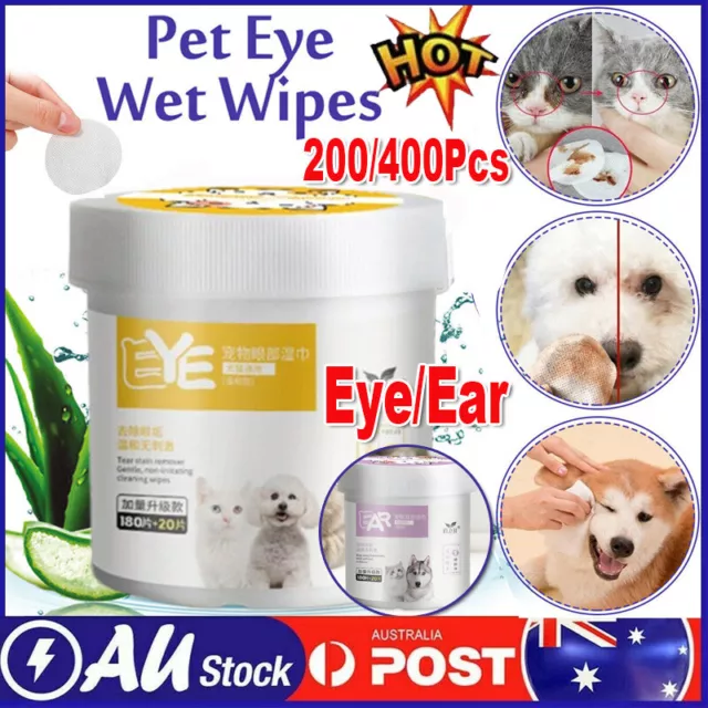 400/200x Wet Pet Eye Wipes Puppy Dog Cat Tear Stain Remover Cleaning Paper Wipes