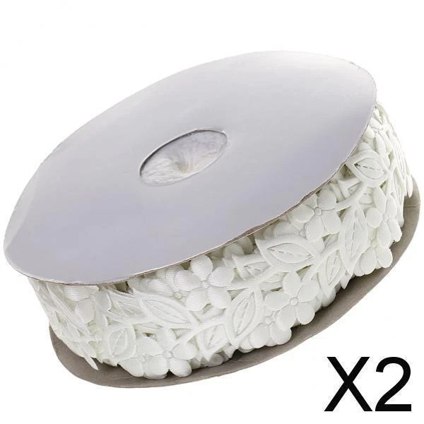 2X 20yd Spitzenordnung embellishmenst Blumenrebe Band diy Handwerk 3,8 cm breit