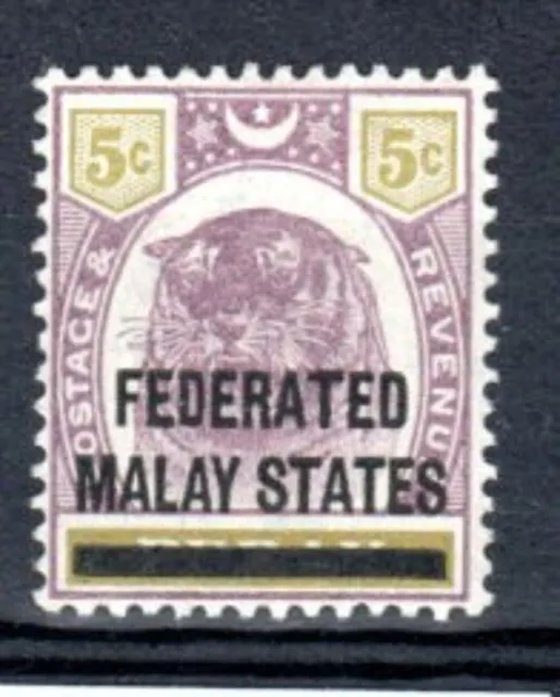 1900 Federated Malay States Sg.1, 3 And 4 Very Fine Mint Tiger Stamps